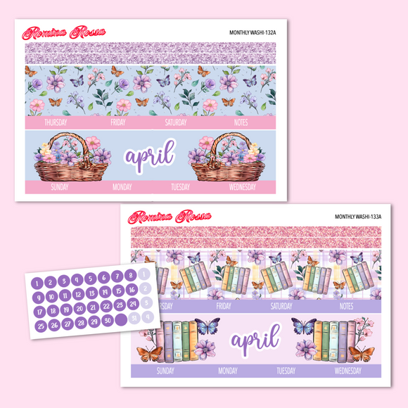April 2024 Monthly Stickers | 7x9 Planner, 8.5x11 Planner & Petite Planner