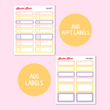 August 2023 Monthly Labels | EC 7x9 Planner