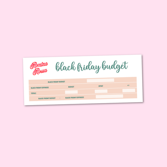 Black Friday Budget Sticker Kit | 7x9 Planner | November 2024