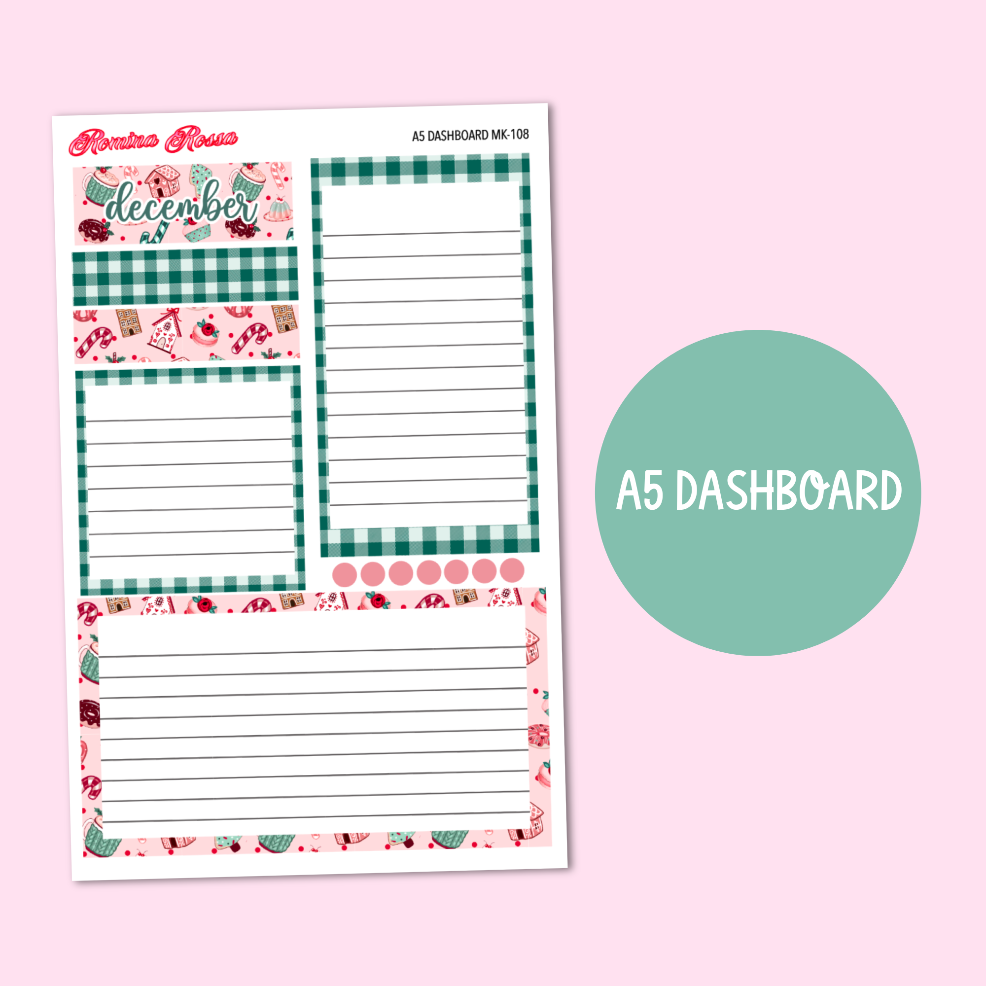 December 2023 Monthly Stickers  7x9 Planner, 8.5x11 Planner