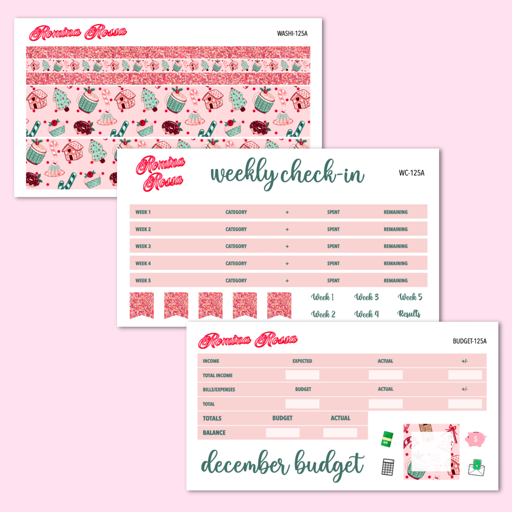 December 2023 Monthly Stickers  7x9 Planner, 8.5x11 Planner