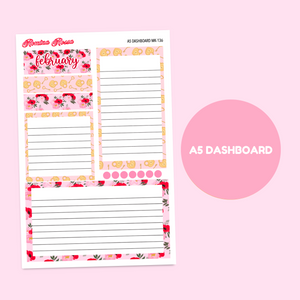 MK-136 February 2025 Dashboard and Script Stickers | A5 & 7x9 EC Planner