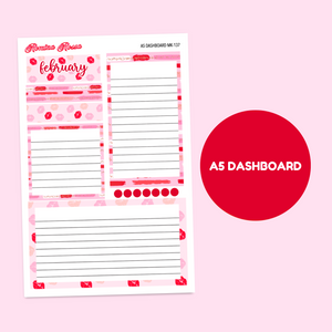 MK-137 February 2025 Dashboard and Script Stickers | A5 & 7x9 EC Planner