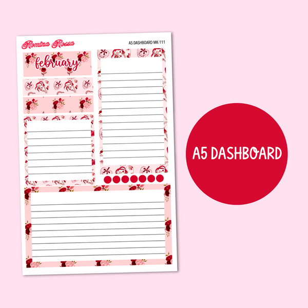 MK-111 February 2024 Dashboard and Script Stickers | A5 & 7x9 EC Planner