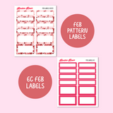 February 2024 Monthly Labels | EC 7x9 Planner
