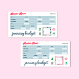 January 2024 Budget Kit | 7x9, 8.5x11 & Petite Monthly Planner