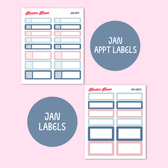 January 2024 Monthly Labels | EC 7x9 Planner