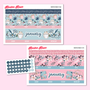 January 2024 Monthly Stickers | 7x9 Planner, 8.5x11 Planner & Petite Planner