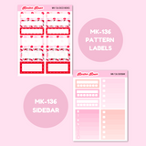 MK-136 | Love Letters - Weekly Sticker Kit Sheets