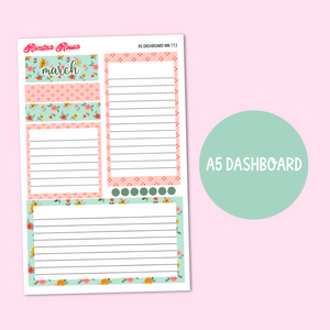 MK-113 March 2024 Dashboard and Script Stickers | A5 & 7x9 EC Planner