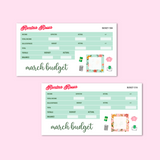 March 2024 Budget Kit | 7x9, 8.5x11 & Petite Monthly Planner