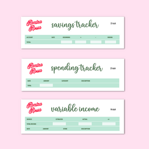 March 2024 Savings/Spending Tracker, Variable Income Tracker | 7x9, 8.5x11 & Petite Monthly Planner