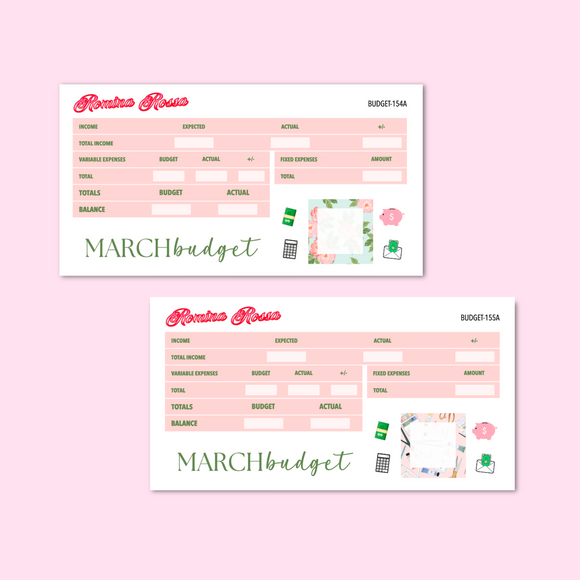 March 2025 Budget Kit | 7x9, 8.5x11 & Petite Monthly Planner