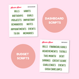 MK-139 March 2025 Dashboard and Script Stickers | A5 & 7x9 EC Planner