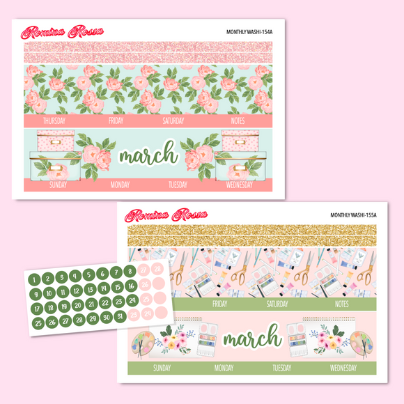 March 2025 Monthly Stickers | 7x9 Planner, 8.5x11 Planner & Petite Planner