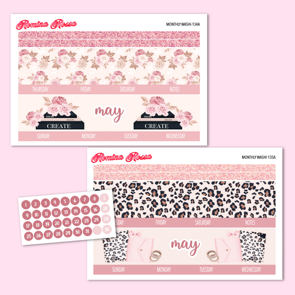 May 2024 Monthly Stickers | 7x9 Planner, 8.5x11 Planner & Petite Planner