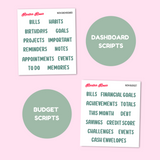 MK-130 November 2024 Dashboard and Script Stickers | A5 & 7x9 EC Planner