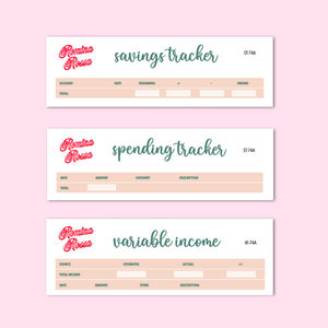 November 2024 Savings/Spending Tracker, Variable Income Tracker | 7x9, 8.5x11 & Petite Monthly Planner