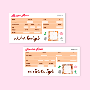 October 2023 Budget Kit | 7x9, 8.5x11 & Petite Monthly Planner