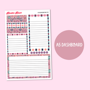 MK-102 September 2023 Dashboard and Script Stickers | A5 & 7x9 EC Planner