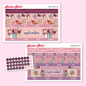 September 2023 Monthly Stickers | 7x9 Planner, 8.5x11 Planner & Petite Planner
