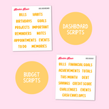 MK-99 August 2023 Dashboard and Script Stickers | A5 & 7x9 EC Planner