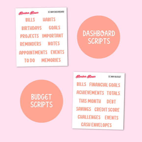 Notes Page Dashboard Script Stickers | EC Monthly Colors