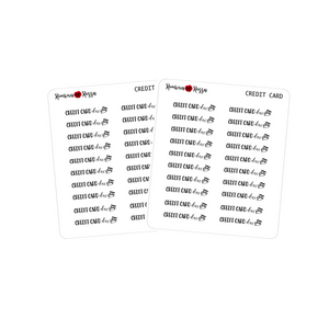 Credit Card Due Stickers - Decorative Planner Stickers