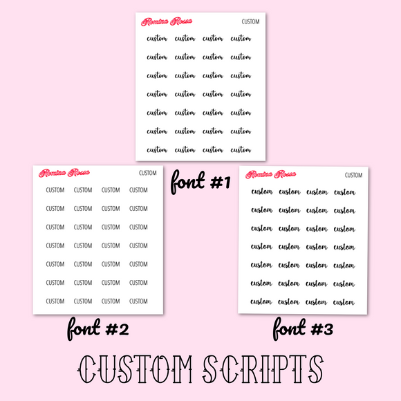Custom Script Stickers | Mini Sheet