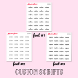Custom Script Stickers | Full Sheet