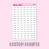 Custom Script Stickers | Full Sheet