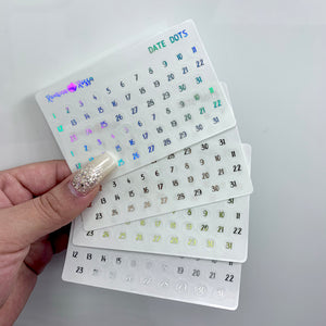 Foiled Date Dot Stickers