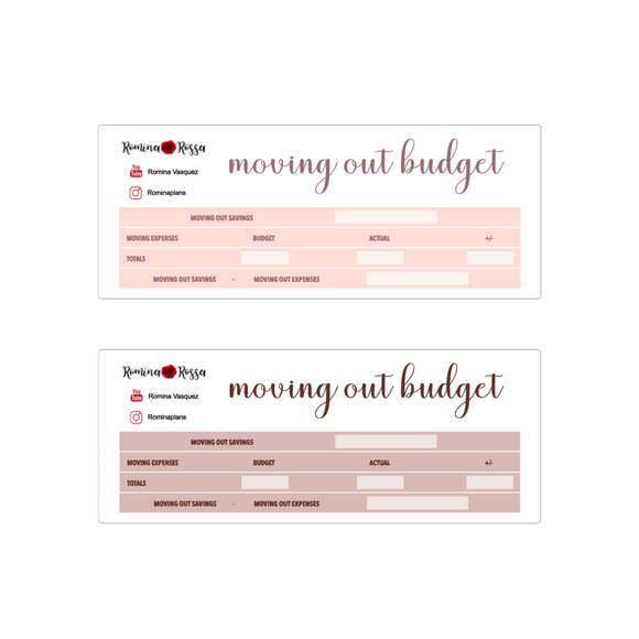 Moving Out Budget Sticker Kit | 7x9 Planner