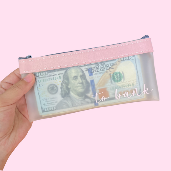 To Bank Pink Cash Envelope Pouch