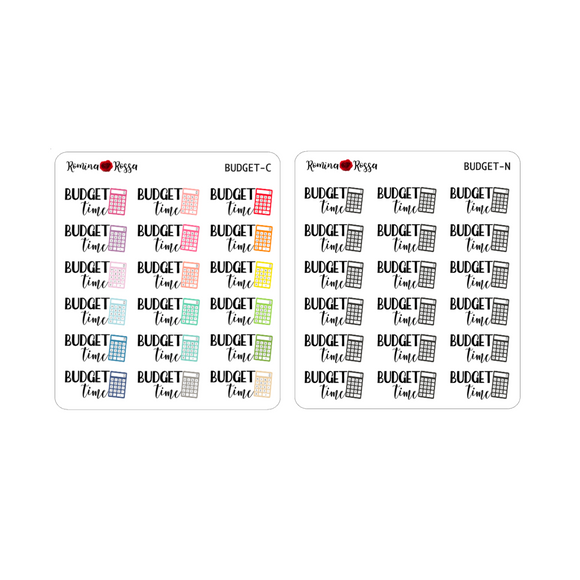 Budget Time Stickers - Decorative Planner Stickers