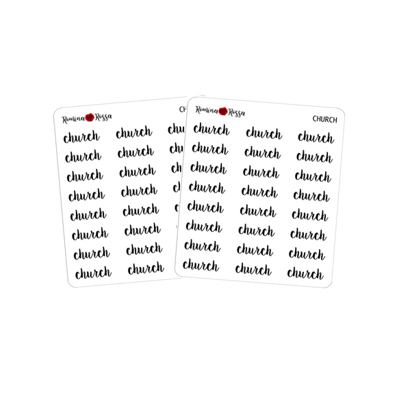 Church Script Stickers | Planner Stickers