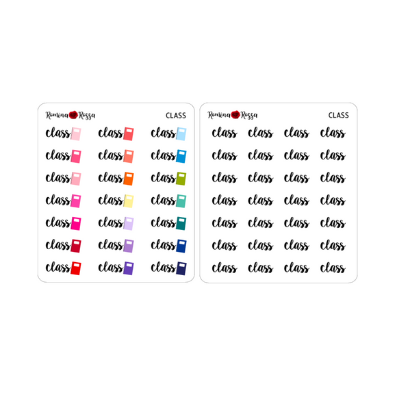 Class Script Stickers - Decorative Planner Sticker