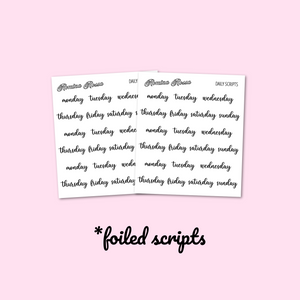 Daily Script Stickers | Foiled Scripts Stickers