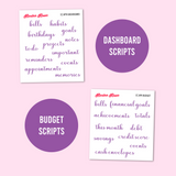 Cursive Notes Page Dashboard Script Stickers | EC Monthly Colors