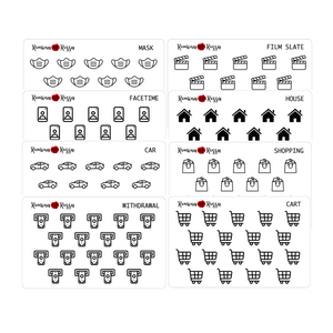 Foiled Icon Stickers (Volume 1) - Decorative Planner Stickers