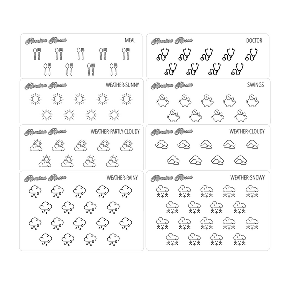 Foiled Icon Stickers (Volume 4) - Decorative Planner Stickers