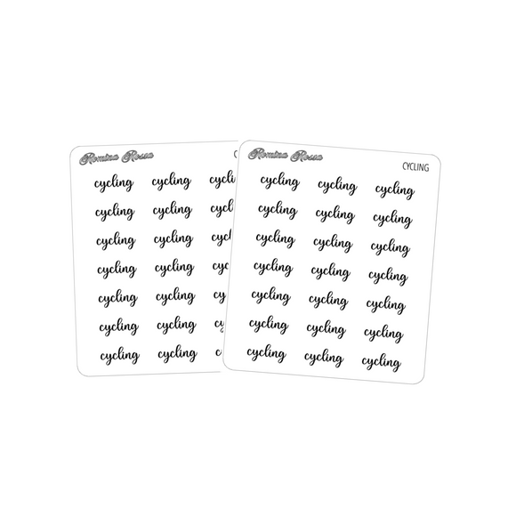 Cycling | Foiled Scripts Stickers