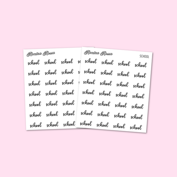 School | Foiled Scripts Stickers