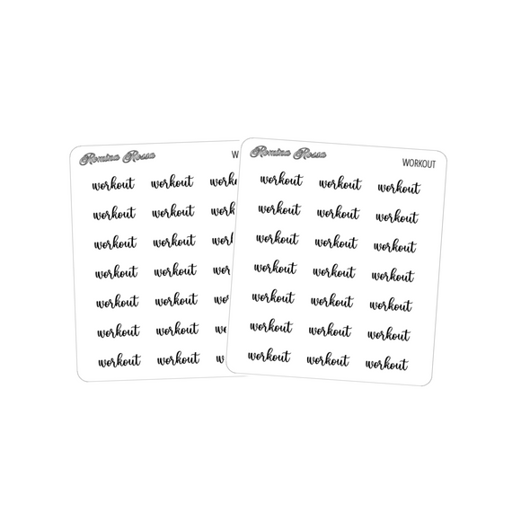 Workout | Foiled Scripts Stickers