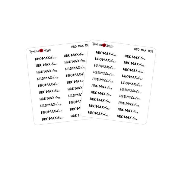HBO Max Due Stickers - Decorative Planner Stickers
