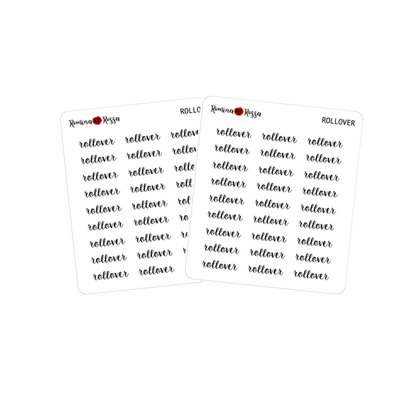 Rollover Script Stickers | Planner Stickers