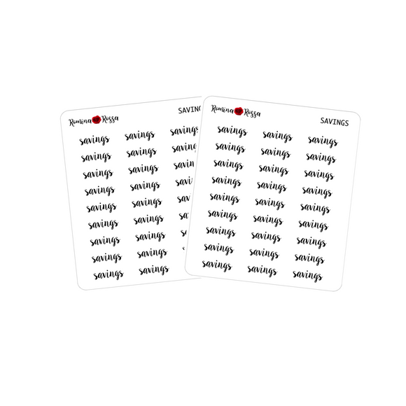 Savings Script Stickers | Planner Stickers