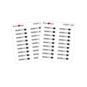 Student Loan Payment Due Stickers - Decorative Planner Stickers